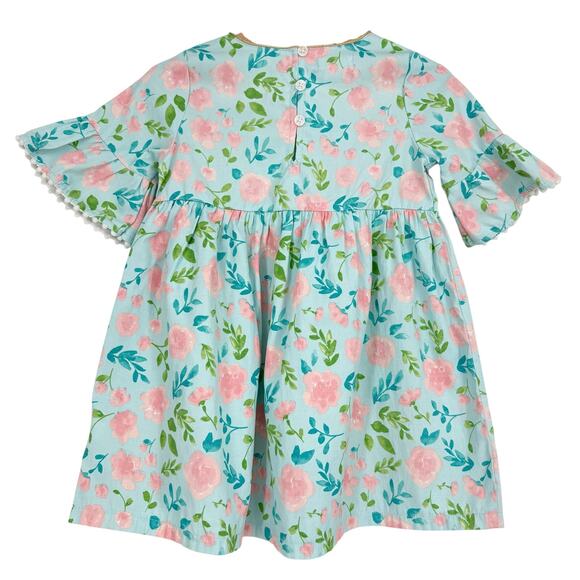 Mudpie Girl's Floral Bunny Dress Spring‎ Easter 2T - Picture 6 of 6